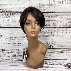 Kay #2 Darkest Brown Short Taper Pixie Classic Cap Adjustable Synthetic